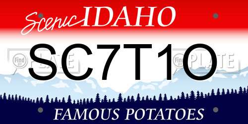 SC7T1O Idaho License Plate