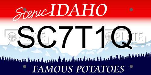 SC7T1Q Idaho License Plate