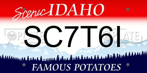 SC7T6I Idaho License Plate