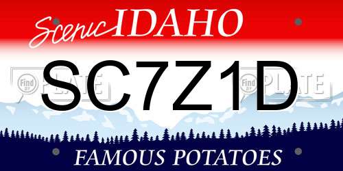 SC7Z1D Idaho License Plate
