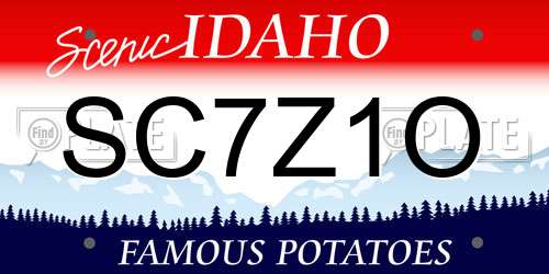 SC7Z1O Idaho License Plate