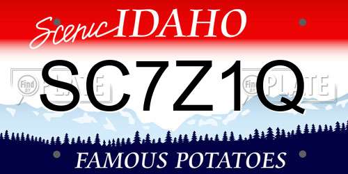 SC7Z1Q Idaho License Plate