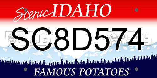 SC8D574 Idaho License Plate