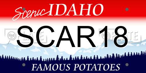 SCAR18 Idaho License Plate