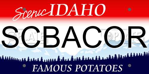 SCBACOR Idaho License Plate