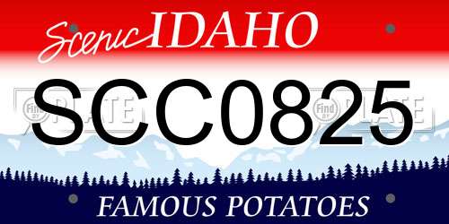 SCC0825 Idaho License Plate