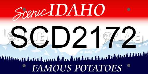 SCD2172 Idaho License Plate