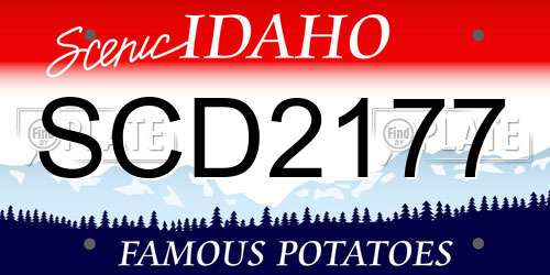 SCD2177 Idaho License Plate