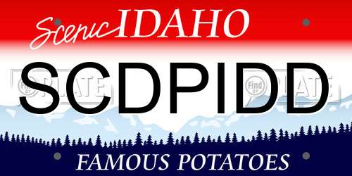 SCDPIDD Idaho License Plate