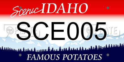 SCE005 Idaho License Plate