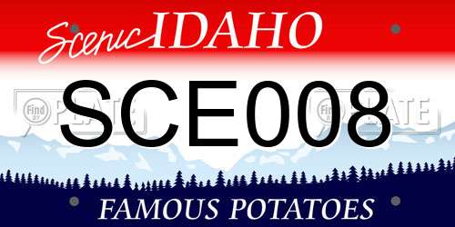 SCE008 Idaho License Plate