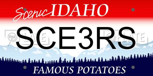 SCE3RS Idaho License Plate