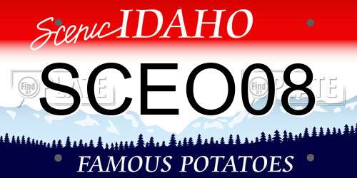 SCEO08 Idaho License Plate