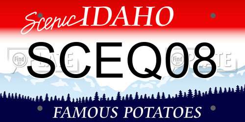 SCEQ08 Idaho License Plate