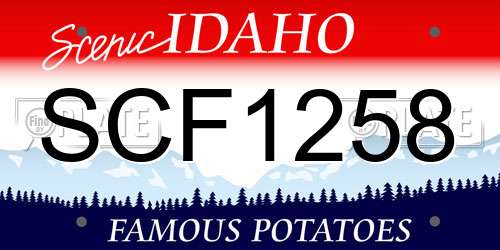 SCF1258 Idaho License Plate