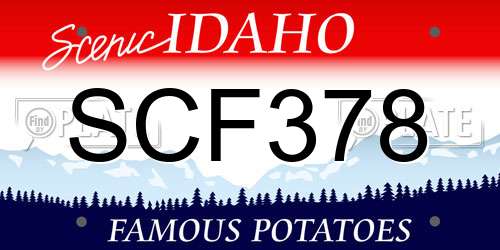 SCF378 Idaho License Plate