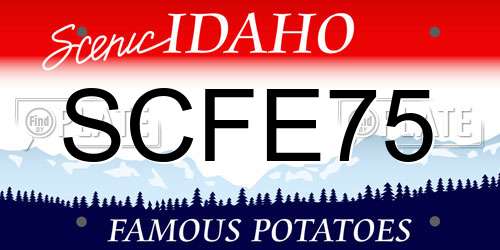SCFE75 Idaho License Plate