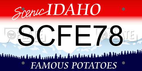SCFE78 Idaho License Plate