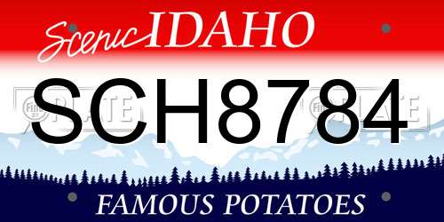 SCH8784 Idaho License Plate