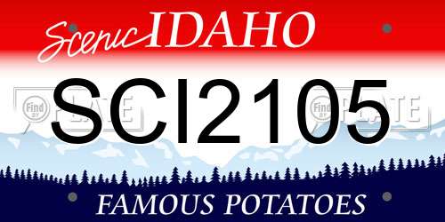 SCI2105 Idaho License Plate