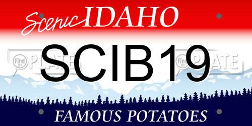 SCIB19 Idaho License Plate