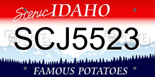 SCJ5523 Idaho License Plate