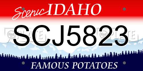 SCJ5823 Idaho License Plate