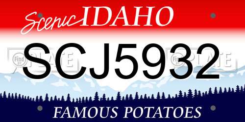 SCJ5932 Idaho License Plate