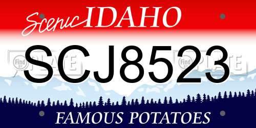 SCJ8523 Idaho License Plate