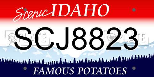 SCJ8823 Idaho License Plate