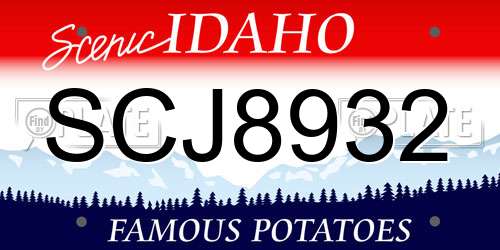 SCJ8932 Idaho License Plate