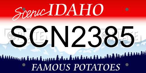 SCN2385 Idaho License Plate