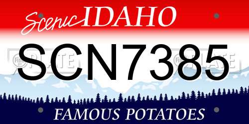 SCN7385 Idaho License Plate