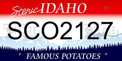 SCO2127 Idaho License Plate