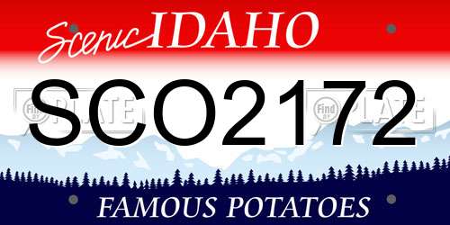 SCO2172 Idaho License Plate