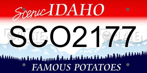 SCO2177 Idaho License Plate
