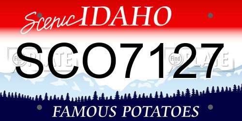 SCO7127 Idaho License Plate