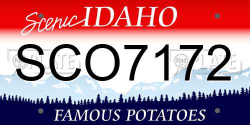 SCO7172 Idaho License Plate