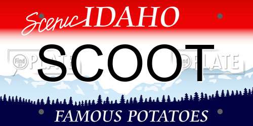 SCOOT Idaho License Plate