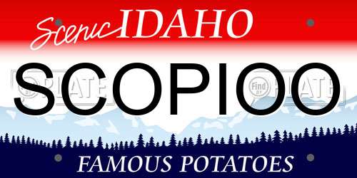 SCOPIOO Idaho License Plate