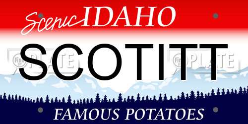 SCOTITT Idaho License Plate