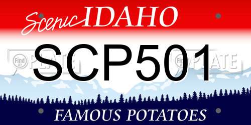 SCP501 Idaho License Plate