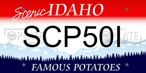 SCP50I Idaho License Plate