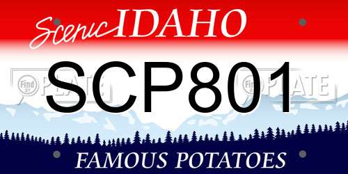 SCP801 Idaho License Plate