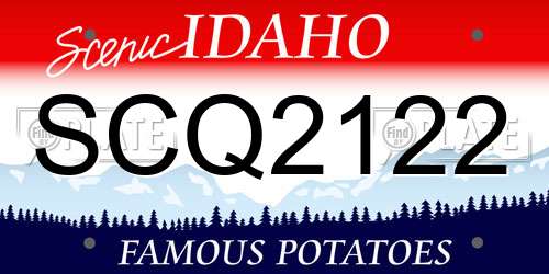 SCQ2122 Idaho License Plate
