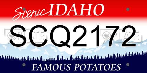 SCQ2172 Idaho License Plate