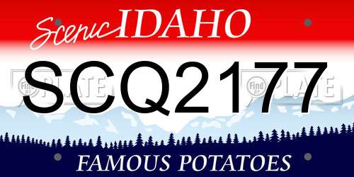 SCQ2177 Idaho License Plate