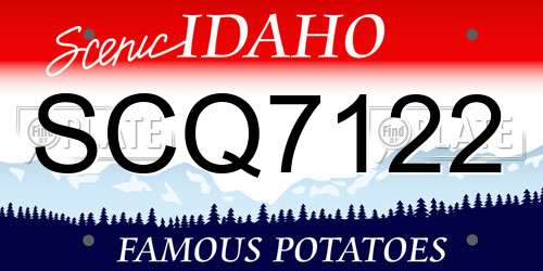 SCQ7122 Idaho License Plate