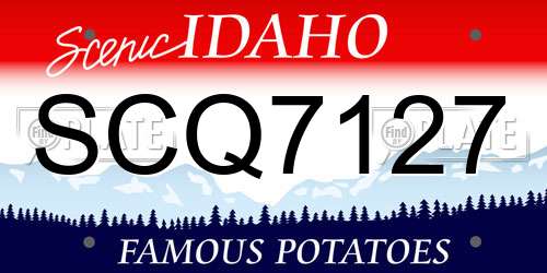 SCQ7127 Idaho License Plate