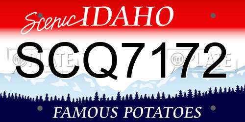 SCQ7172 Idaho License Plate